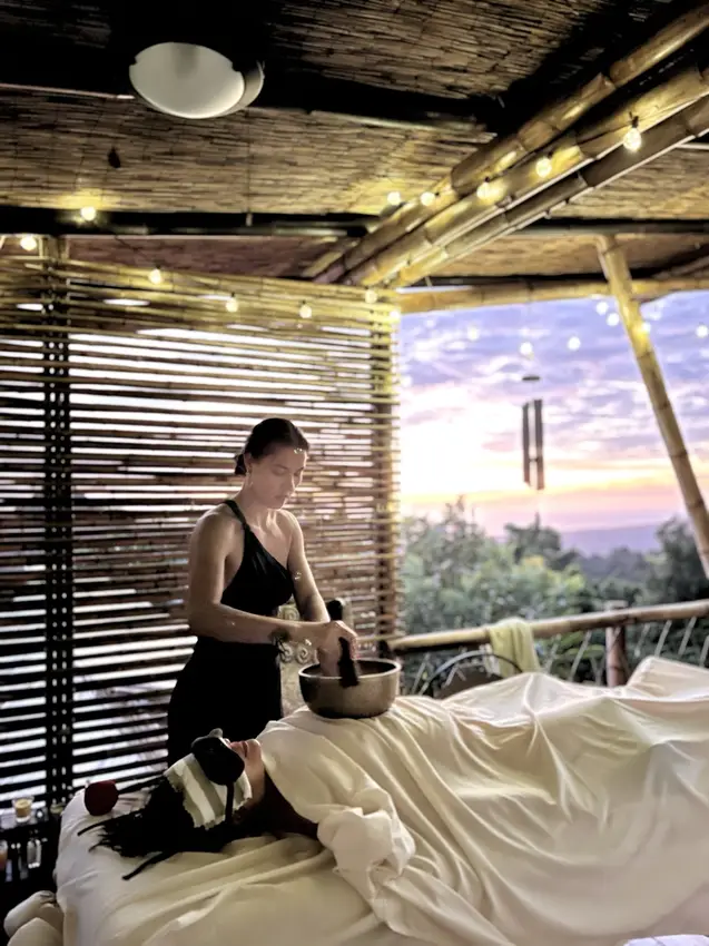 Green Door Rainforest Spa, sauna, waterfall rituals, sound healing and treatments