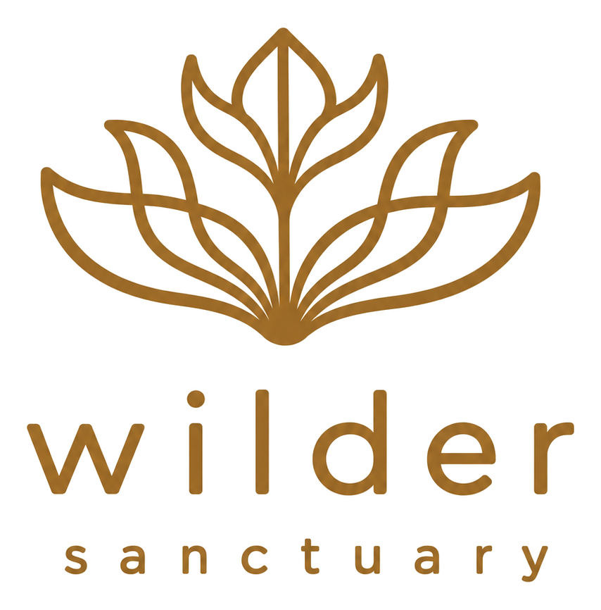 Wilder Sanctuary original gold botanical logo