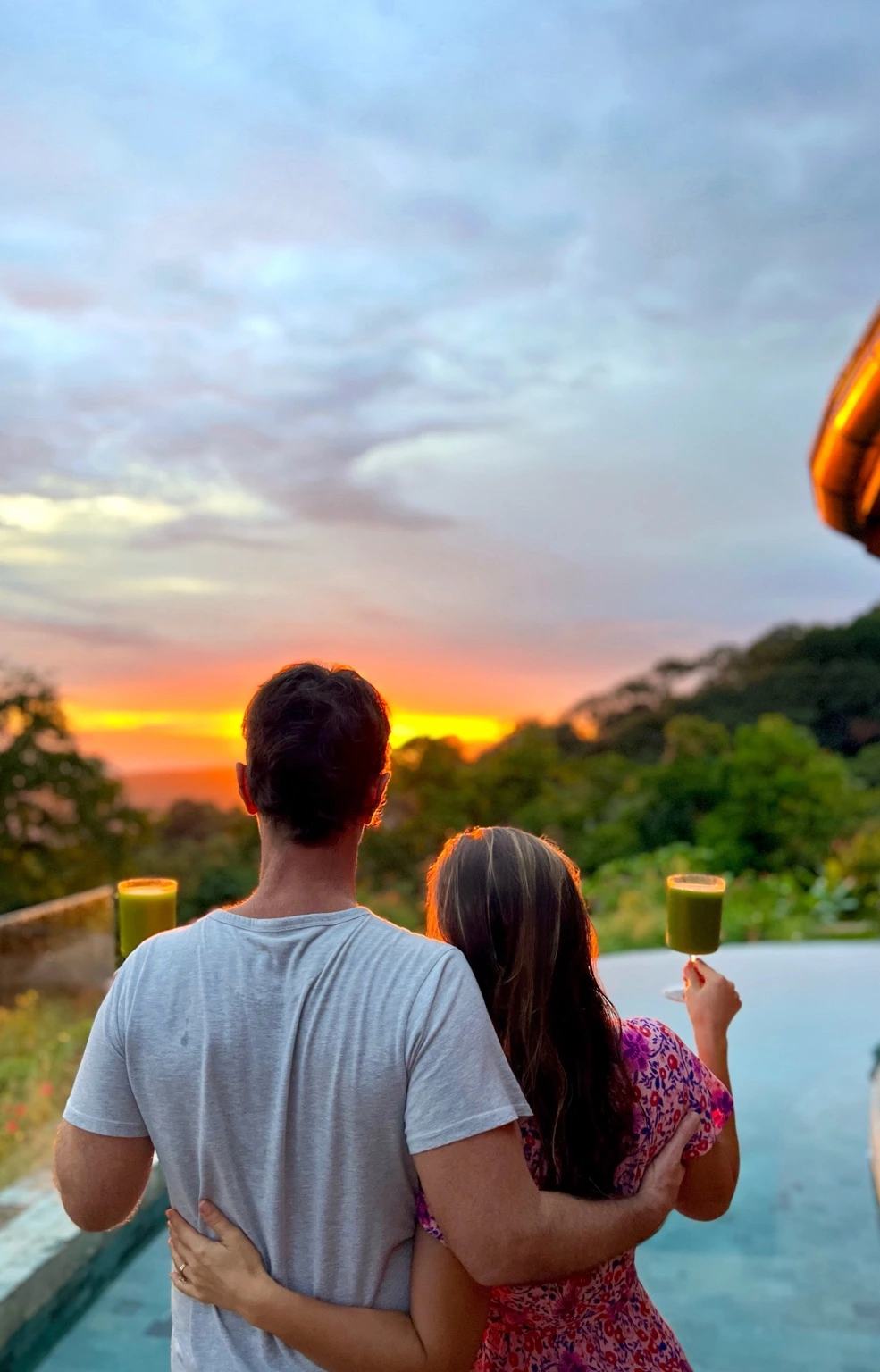 Sharing sunset views over the rainforest